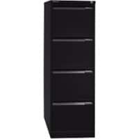 Bisley Hängeregistraturschrank 3643633 4 Schübe Schwarz 413 x 622 x 1.321 mm