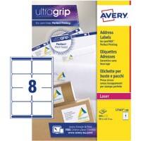 AVERY Zweckform Abziehhilfe QuickPEEL,ultragrip Versandetiketten L7165 100 Selbsthaftend DIN A4 Weiß 99,1 x 67,7 mm 100 Blatt à 8 Etiketten