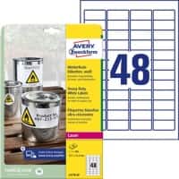 AVERY Zweckform L4778-20 Etiketten DIN A4 Weiß 45,7 x 21,2 mm 20 Blatt à 48 Etiketten