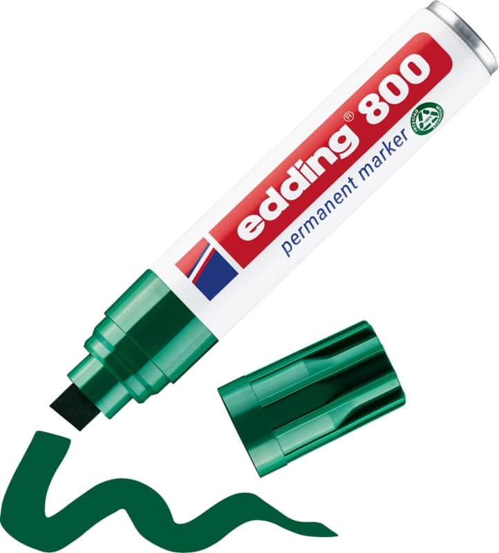 edding 800 800 Permanentmarker 100% Recycelt Extra Breit Keilspitze 4 - 12 mm Grün Nachfüllbar Wasserbeständig