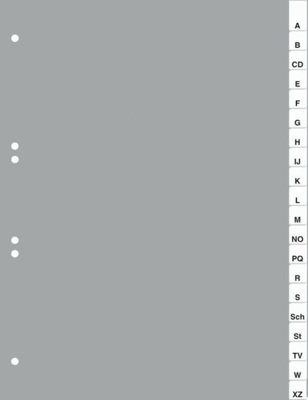 DURABLE A - Z Alphabetische Register DIN A4 Grau 20-teilig PP (Polypropylen) 11 Löcher 6401