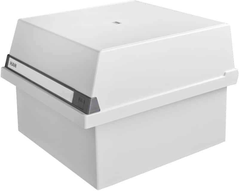 HAN Tischkarteikasten DIN A4 1300 Karten Lichtgrau 33 x 36,5 x 24,2 cm