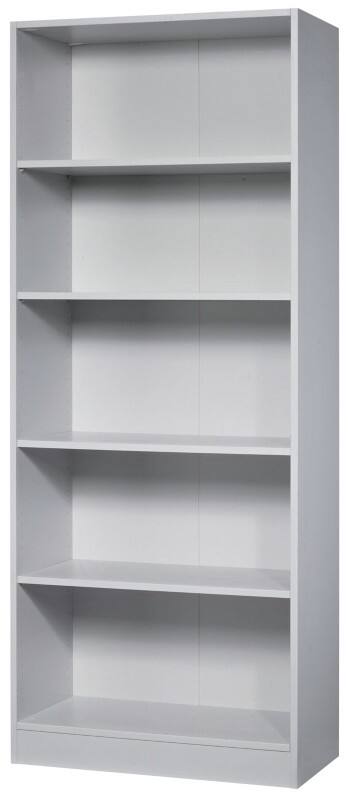 Hammerbacher Melaminharzbeschichtete Spanplatte Bücherregal 4 Fachböden 800 x 400 x 2.004 mm Grau