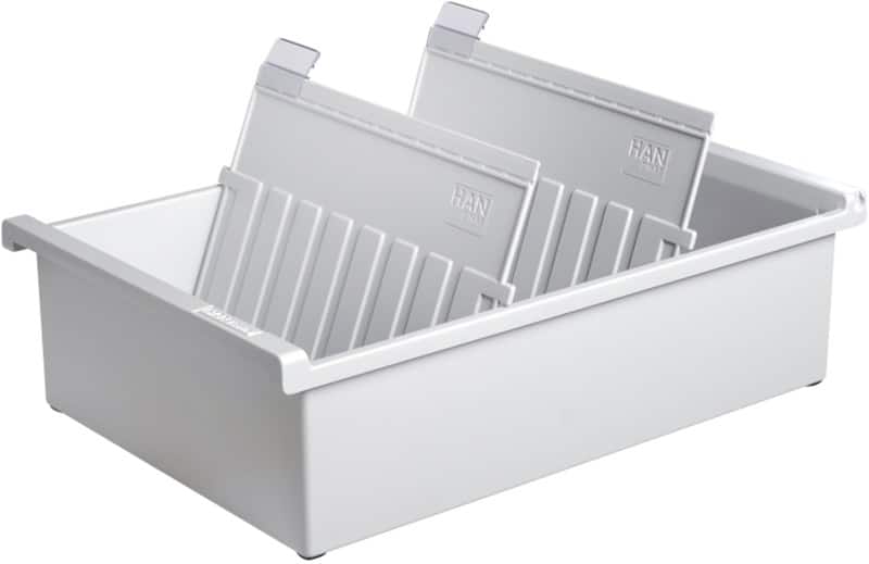 HAN Karteikartenbox DIN A5 1300 Karten Lichtgrau 22,8 x 34,7 x 9,6 cm