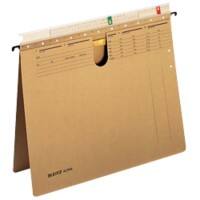 Leitz ALPHA Hängehefter 1934 DIN A4 Kaufmännische Heftung Mit Organisationsleiste V-Base 15 mm 250 g/m² Naturbraun 100% Recycelter Natron-Karton
