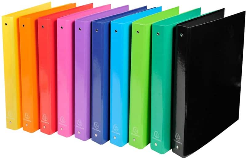 Exacompta Ringbuch DIN A4 Polypropylen 4 Ringe 30 mm Farbig sortiert 10 Stück