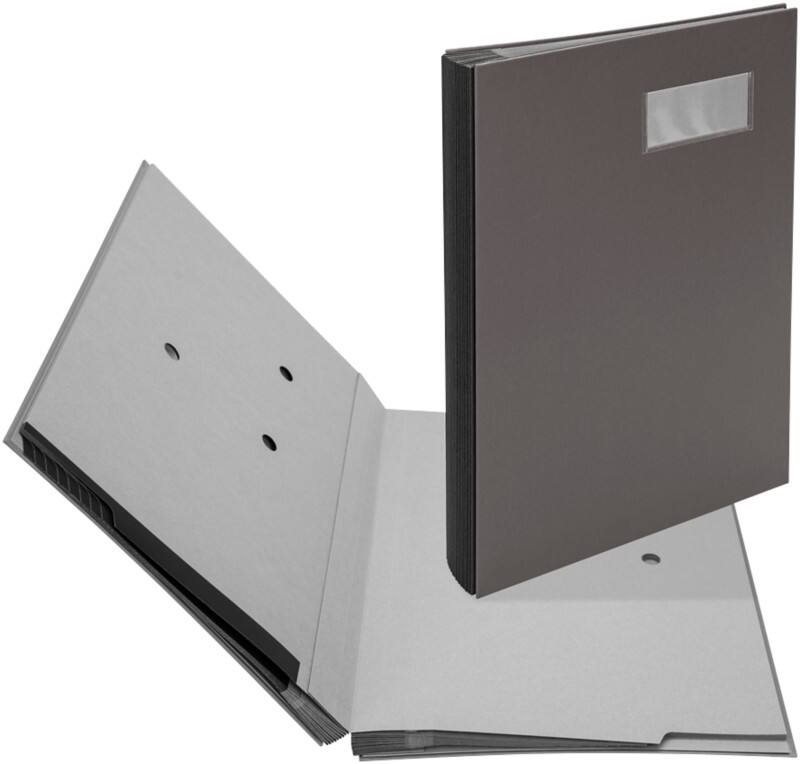 Biella Unterschriftsmappe 1 bis 20 DIN A4 Grau Laminiertes Papier, Karton