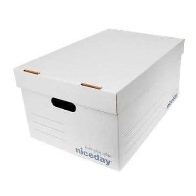 Niceday Archivboxen 6 Ordner Weiß Pappe 54,5 x 35,4 x 25,5 cm 10 Stück