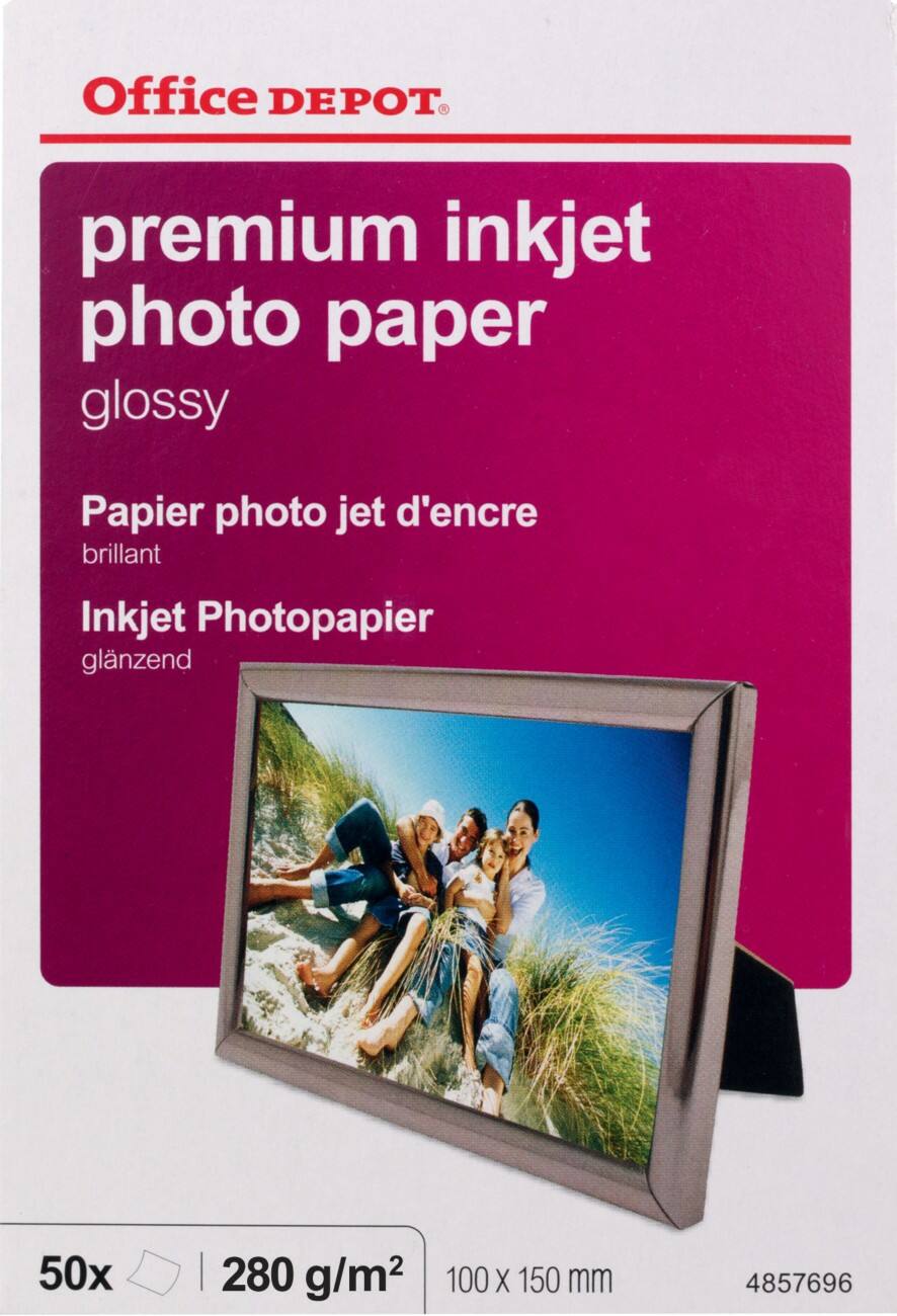 Office Depot Fotopapier Glänzend 100 x 150 mm 280 g/m² Weiß