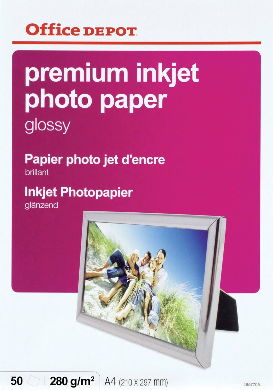 Office Depot Premium Fotopapier Glänzend DIN A4 280 g/m² Weiß