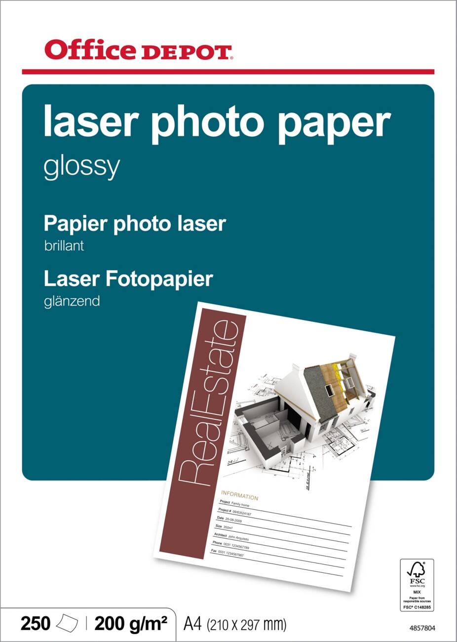 Office Depot Laser-Fotopapier DIN A4 200 g/m² Weiß 250 Blatt
