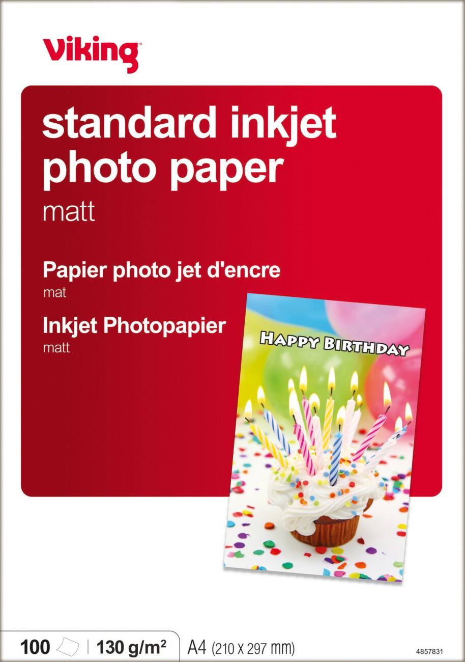 Office Depot Inkjet Fotopapier Standard DIN A4 130 g/m² Weiß 100 Blatt