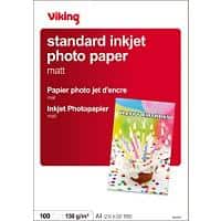 Viking Inkjet Everyday Fotopapier Matt DIN A4 130 g/m² Weiß 100 Blatt