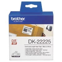 Brother DK-22225 Authentic Papier Endlosetiketten Selbstklebend Schwarzer Druck auf Weiß 38 mm x 30.5m