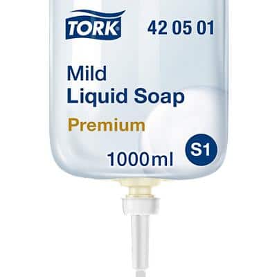 Tork milde Flüssigseife - 420501 - Hautfreundliche Allzweckseife für S1/S11 Spender-Systeme - Premium-Qualität, frisch parfümiert, 1 x 1000 ml