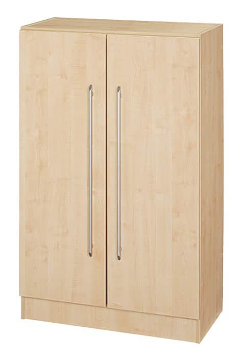 Hammerbacher Schrank Melaminharzbeschichtete Spanplatte 2 Fachböden 800 x 420 x 1.270 mm Ahorn Braun