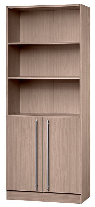 Hammerbacher Melaminharzbeschichtete Spanplatte Schrank 4 Fachböden 800 x 420 x 2.004 mm Braun Walnuss
