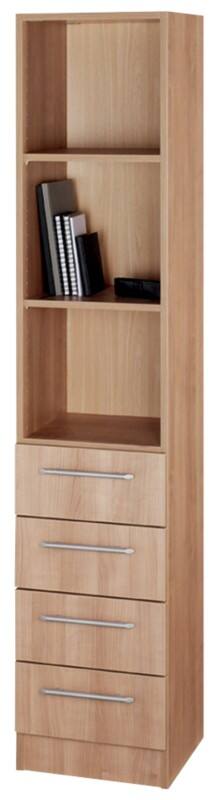 Hammerbacher Matrix Melaminharzbeschichtete Spanplatte Schrank 2 Fachböden 406 x 420 x 2.004 mm Braun Walnuss