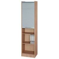 Hammerbacher Rollladenschrank Matrix Nussbaum, Silber 500 x 400 x 2.004 mm