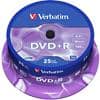 Verbatim DVD+R 16x 4,7 GB Matt Silber Spindel 25 Stück