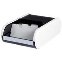 helit Visitenkartenbox DIN A8 300 Karten Weiß, Schwarz 13,6 x 24,2 x 6,7 cm