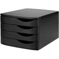 Djois Re-Solution Schubladenbox 4 DIN A4 PS (Polystyrol) Schwarz 30 x 37,5 x 21,6 cm