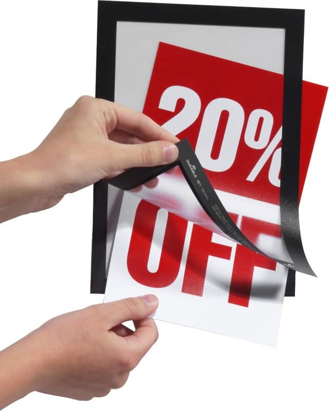 DURABLE DURAFRAME DIN A5 Inforahmen Selbstklebend Schwarz Haftend Hartfolie 487101 23,6 (B) x 17,6 (H) cm DURAFRAME 2 Stück