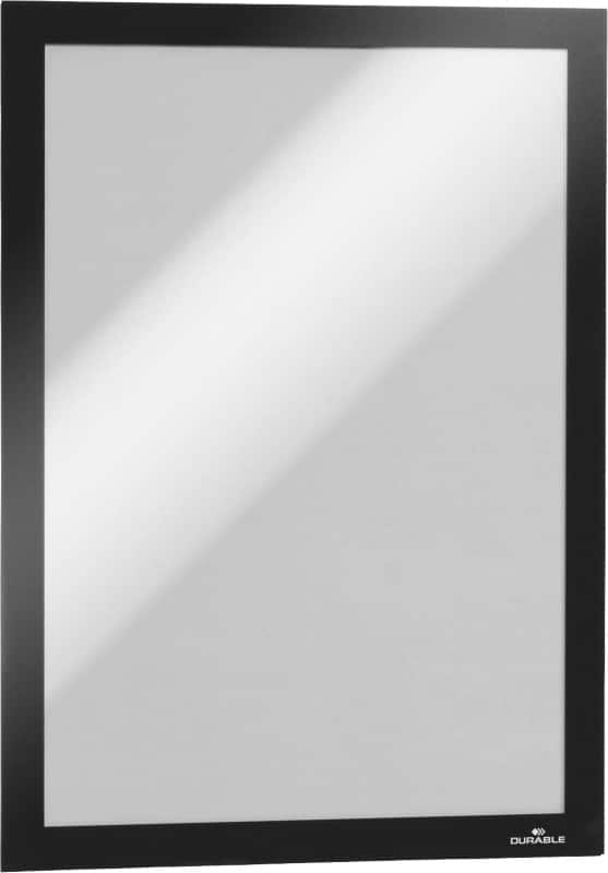 DURABLE DURAFRAME DIN A4 Inforahmen Selbstklebend, Magnetisch Schwarz Haftend Hartfolie 487201 23,4 (B) x 0,6 (T) x 32,6 (H) cm 2 Stück