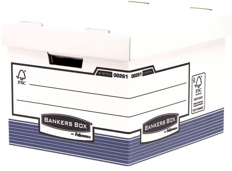 Bankers Box System Recyclingkarton Archivbox Weiß 390mm x 290mm x 333mm 10 Stück