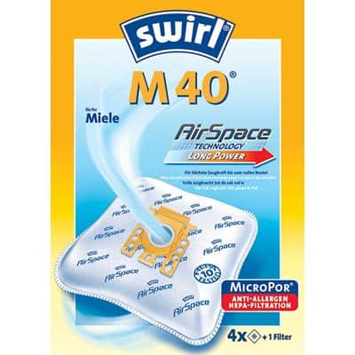 Swirl Staubsaugerbeutel M 40 (M 54) AirSpace® Orange, Weiß 4 Stück