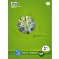 Ursus Green Notebook DIN A4 Liniert Spiralbindung Papier Grün Nicht perforiert Recycled 160 Seiten