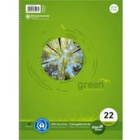 Ursus Green Notebook DIN A4 Kariert Spiralbindung Papier Grün Nicht perforiert Recycled 160 Seiten