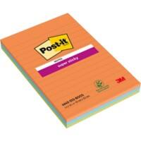 Post-it Boost Haftnotizen 101 x 152 mm Farbig sortiert Rechteckig Liniert 3 Stück à 45 Blatt