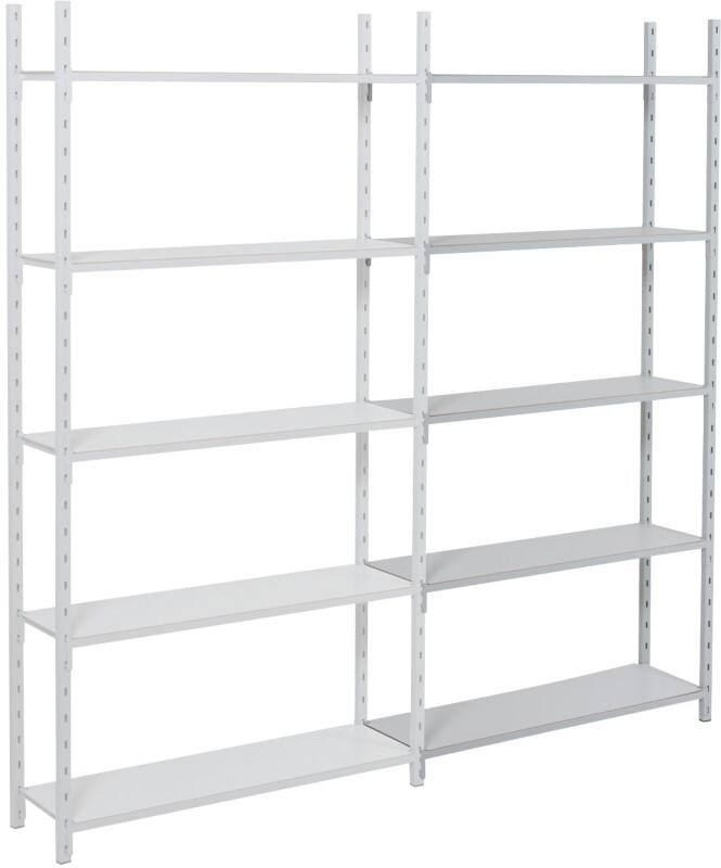 ARNO SPACE Arno Regale 5 Fachböden Verzinkt 1.000 x 300 x 2.000 mm Grau