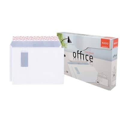 Elco Büro Briefumschläge Mit Fenster C4 324 (B) x 229 (H) mm Abziehstreifen Weiß 120 g/m² 50 Stück