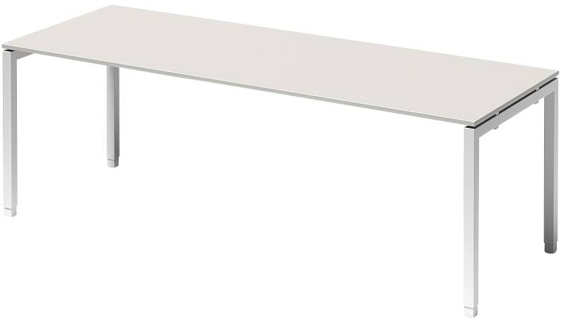 Bisley Cito Höhenverstellbar Schreibtisch Hellgrau 4 Metallfüße 2.200 (B) x 800 (T) x 740 (H) mm MFC (Melaminbeschichtete Spanplatte), Stahl