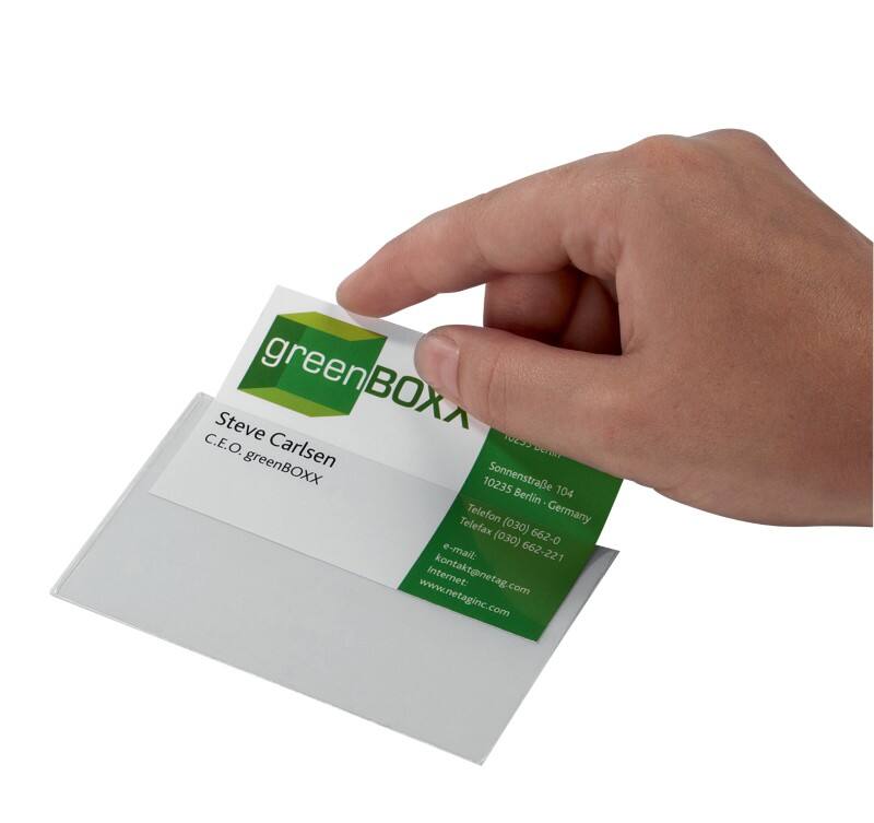 DURABLE Visitenkartentaschen Pocketfix Transparent Polyvinylchlorid 9 x 5,7 cm 100 Stück