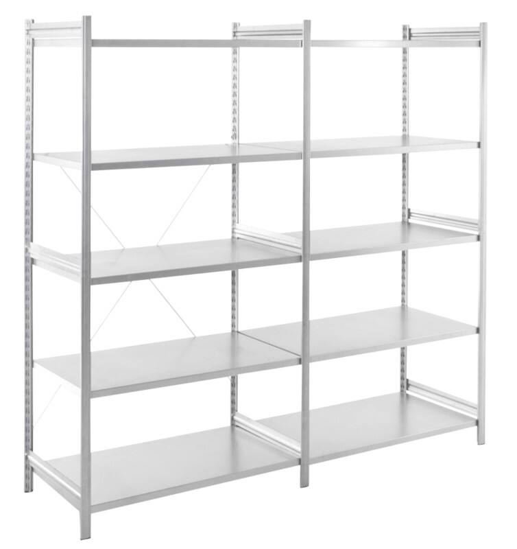 ARNO SPACE Epsilon Anbauregal 5 Fachböden Stahl 1.040 x 380 x 2.000 mm Hellgrau