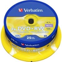 Verbatim DVD+RW Spindle Silber 4x 4.7 GB 25 Stück