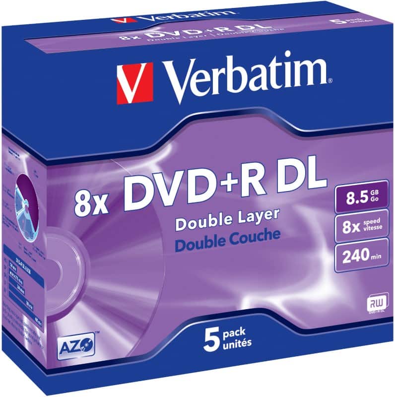 Verbatim DVD+R Jewelcase 8 x 4.7 GB 5 Stück