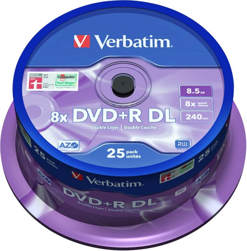 Verbatim DVD+R DL Silber 8x 8.5 GB 25 Stück
