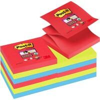 Post-it Bora Bora Super Sticky Haftnotizen 76 x 76 mm Farbig Sortiert Quadratisch 12 Stück à 90 Blatt