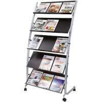 Alba Uno DIN A4 Mobiler Prospektständer Schwarz DD5GM 820 (B) x 510 (T) x 1.660 (H) mm