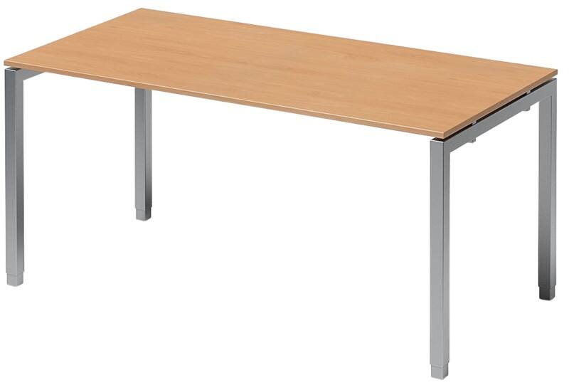 Bisley Cito Höhenverstellbar Schreibtisch Buche 4 Metallfüße 1.600 (B) x 800 (T) x 740 (H) mm MFC (Melaminbeschichtete Spanplatte), Stahl