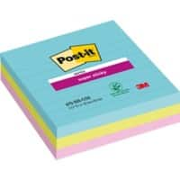 Post-it Miami Haftnotizen 101 x 101 mm Farbig sortiert Quadratisch Liniert 3 Stück à 70 Blatt