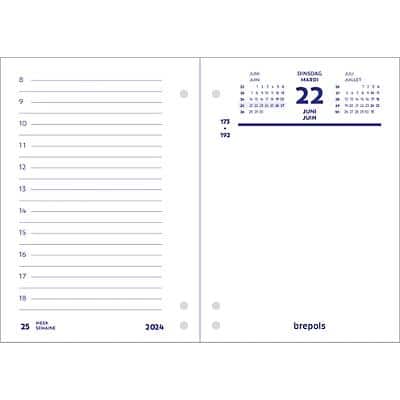 Brepols Schreibtisch-Kalender 2025 1 Tag / 2 Seiten Französisch, Niederländisch 12 (B) x 8,4 (H) cm Weiß