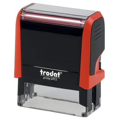 Trodat Personalisierter Adressstempel Printy 4913, mehrfarbig Rot 2,2 x 5,8 cm