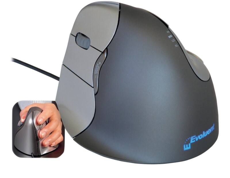 BakkerElkhuizen Maus Evoluent 4 ergonomisch Schwarz, Silber