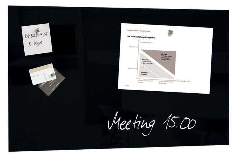 Sigel Artverum Glastafel Magnetisch Einseitig 78 (B) x 48 (H) cm Schwarz