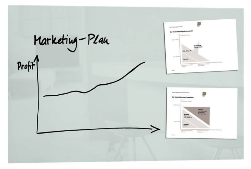 Sigel Artverum Glastafel Magnetisch Einseitig 100 (B) x 65 (H) cm Weiß